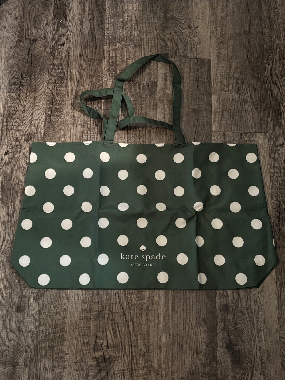 Kate Spade Large Tote Bag -  Green with White Polka Dots